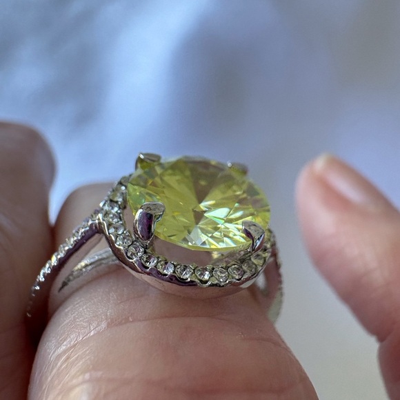 Rings Costume Jewelry Lot of 5 Peridot Emerald Aquamarine - Picture 4 of 8